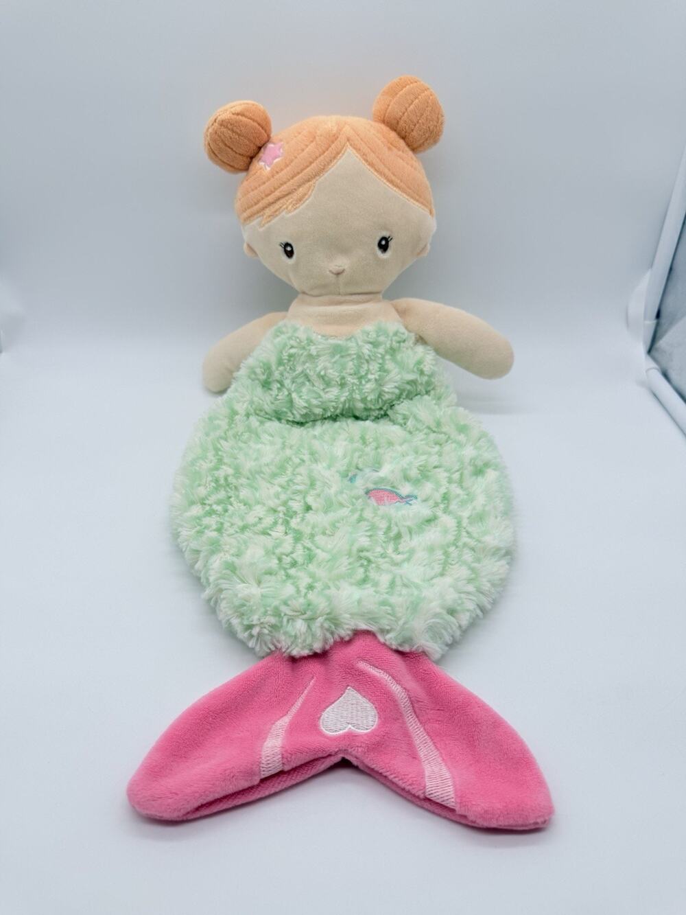 Douglas Baby Mermaid Sshlumpie Plush Doll Lovey Security blanket Mint Green Pink